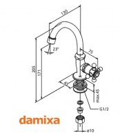 GRIFO LAVABO TRADITION DAMIXA